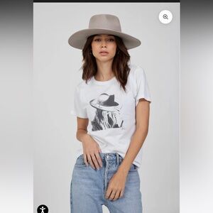 Free People x Cpress Studio On the Verge tee shirt in worn white, size small